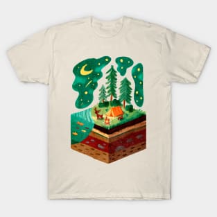 Camping in a Forest on a Starry Night T-Shirt